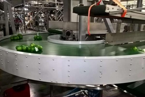Transport of limes with curved conveyor Type R
