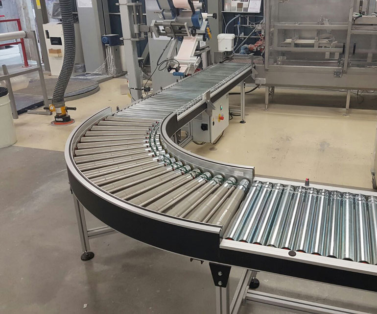 Rollenbaanbocht Type RD50 in de productie