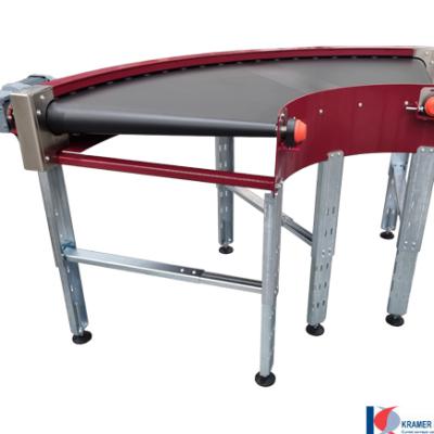 90 Grad Kurvenförderer Typ R100 mit einer Gurtbreite von 750 mm und einem Radius von 1250 mm.