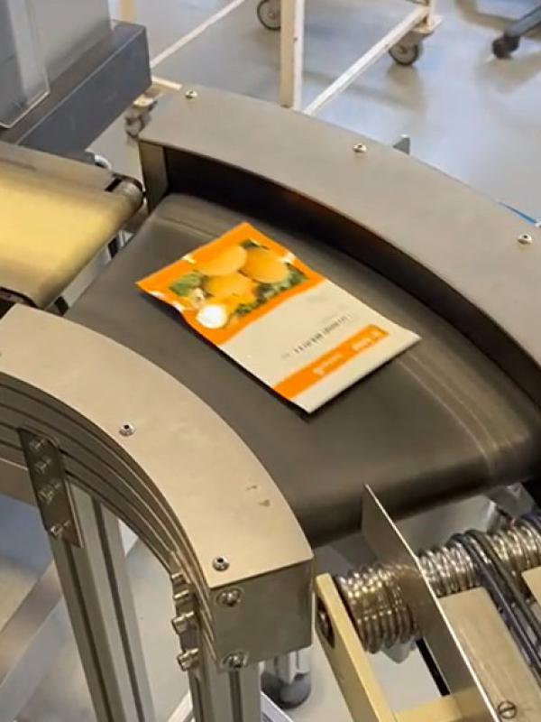 Curve conveyor in the packaging industry.