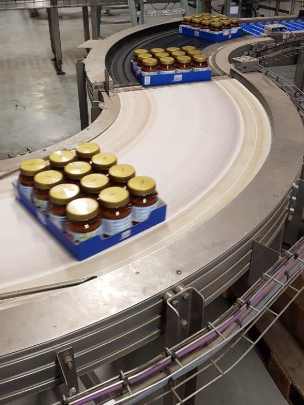 Transport of packaging with round bend Type KDC